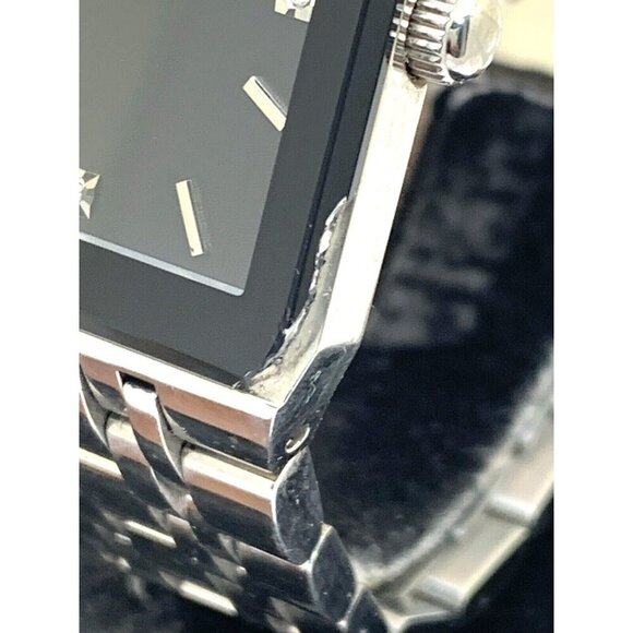 Bulova Men's Watch 96D145 Diamond Black Dial Silver Stainless Steel Quartz CHIP - Picture 6 of 14